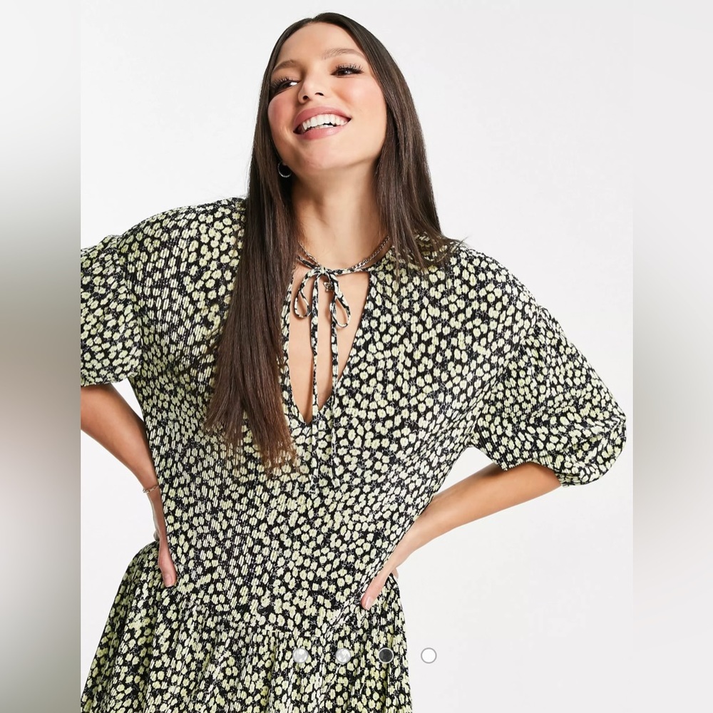 ASOS DESIGN Tall plisse mini smock dress